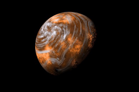 planet isolated in blackの写真素材