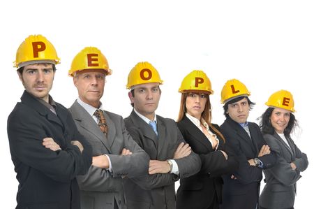 Businessman  group isolated in white
