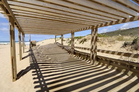 Entrance to Arrifana beach in Algarve, Portugalの写真素材