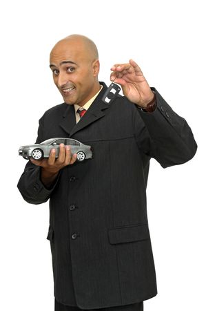 Businessman isolated in whiteの写真素材