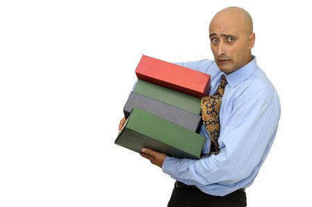 Businessman isolated in whiteの写真素材