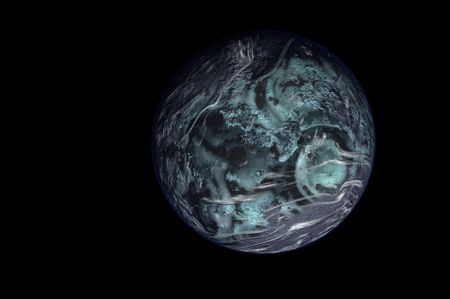 planet isolated in black