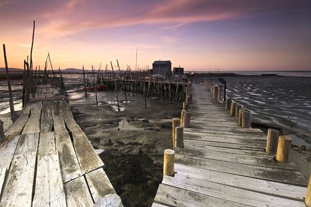 Night falling in Carrasqueira, Portugalの写真素材