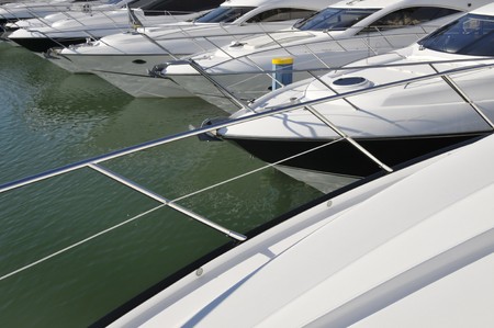 Luxury big boats in the marina
