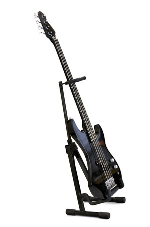 Bass guitar isolated in whiteの写真素材