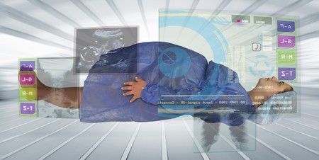 Pregnant woman doing a medical exam