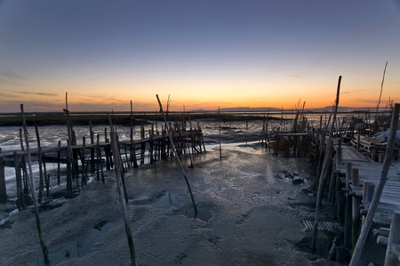 Night falling in Carrasqueira, Portugalの写真素材