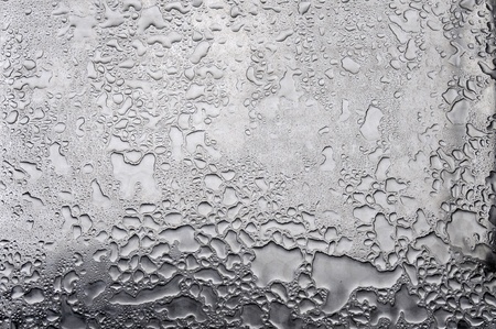 Drops of water in a metal surface
