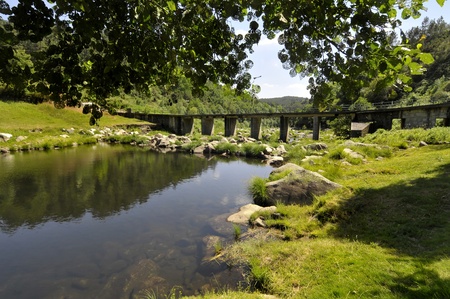 Bessa river in northern Portugalの写真素材