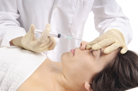 Woman preparing for cosmetic surgeryの写真素材