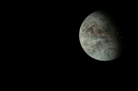 planet isolated in blackの写真素材