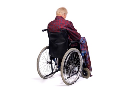 Lonely elderly in a wheelchairの写真素材