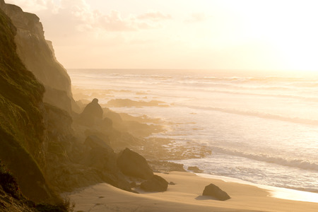 Meco beach in Portugal by sunset