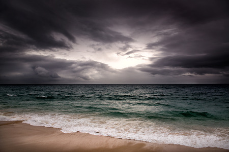 Sea with heavy clouds in winter