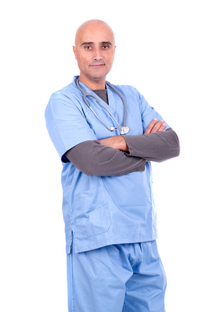 Doctor isolated against a white backgroundの写真素材