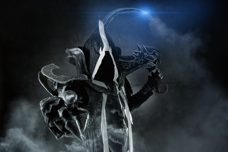 Man in a fantasy costume of a dark demon, cosplay.の写真素材