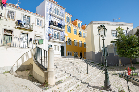 Beautiful and unique Alfama district in Lisbon, Portugalのeditorial素材