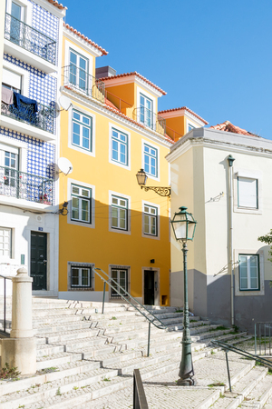Beautiful and unique Alfama district in Lisbon, Portugalのeditorial素材