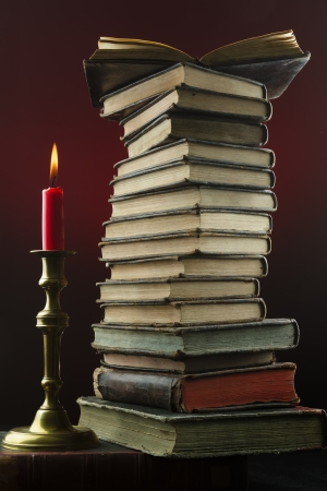 stack of old booksの写真素材