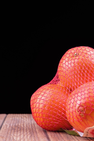 oranges in a networkの写真素材