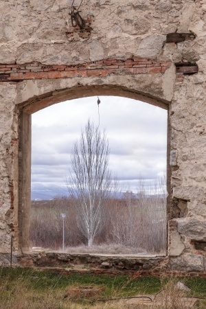 ruins of an old factoryの写真素材