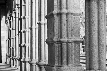 Columns of San Vicente basilica in Avila, Spain