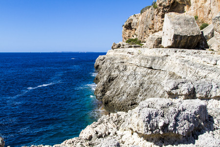 rocky cliff in Baleares, Spainの写真素材