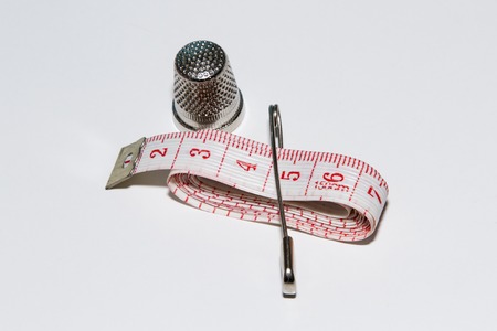 Composition with tailor threads isolatedの写真素材