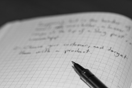 black pen on blank note book