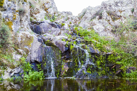 Mountain River, Rushing Water Flowing Texture, clear mountain streamの写真素材