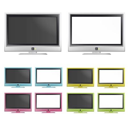 Collection of colorful TV. のイラスト素材