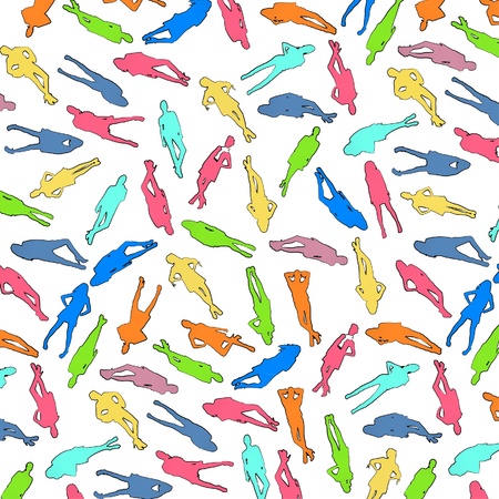 Colorful pattern of silhouette. Vector background design. のイラスト素材