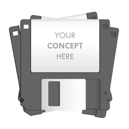 Black diskette on white background  Vector design  のイラスト素材