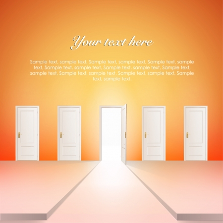 Room with multiple doors  Vector design  のイラスト素材