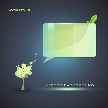 Glass framework with talking tree  Vector illustration  のイラスト素材