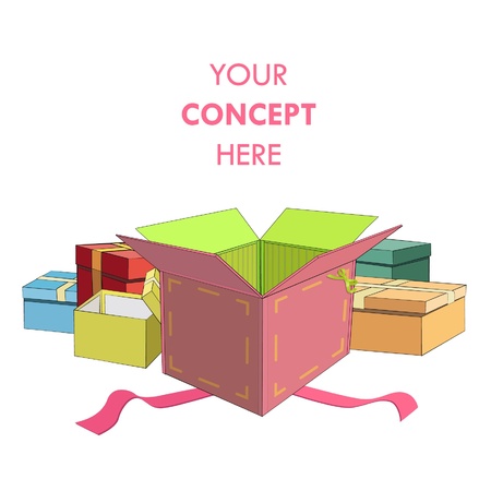 Gift box over white background   design  のイラスト素材