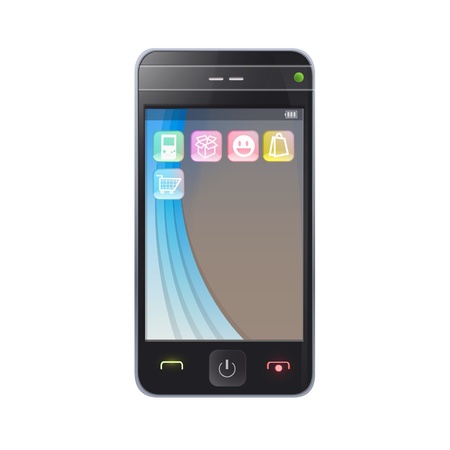 Gift phone with icons  Isolated design  のイラスト素材