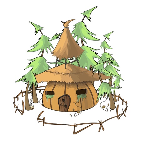 pumpkin house on white background のイラスト素材