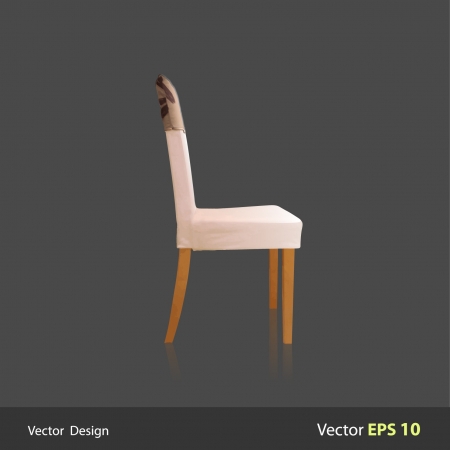 Simple white chair design with a gray background design  のイラスト素材