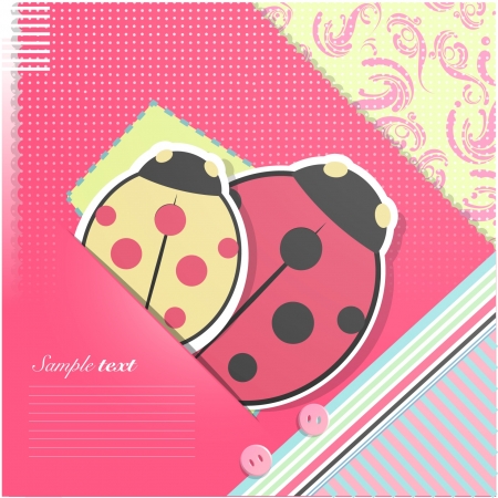 Nice brochure with ladybugs design  のイラスト素材