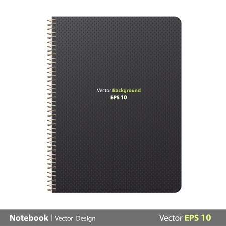 Ring notebook with black cover  Vector design  のイラスト素材