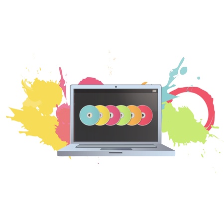 Modern laptop Isolated  Vector illustration  のイラスト素材