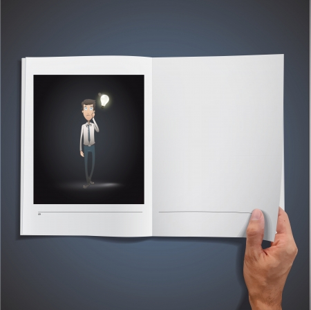 Business man with bulb  Vector design のイラスト素材