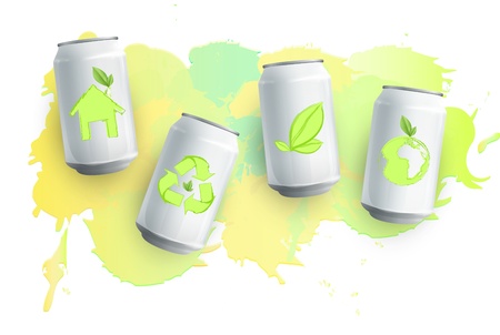 Tin with eco icon inside  Vector design のイラスト素材
