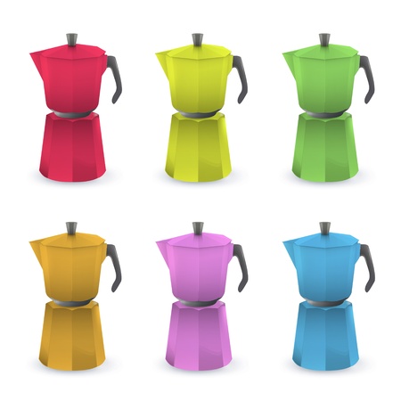 Colorful coffee pot. Vector designのイラスト素材
