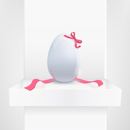 Egg with red ribbon on shelf  Vector design のイラスト素材