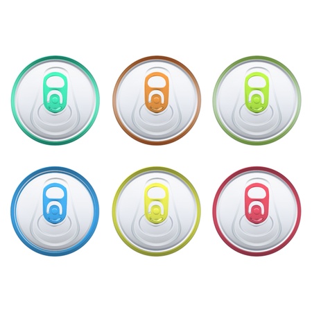 Set of colorful can  Vector design のイラスト素材