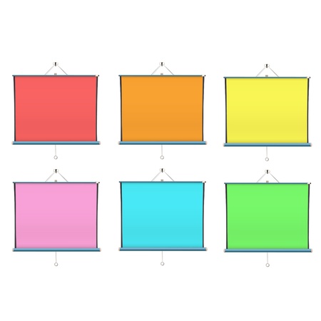 colorful projector screen. isolated design.