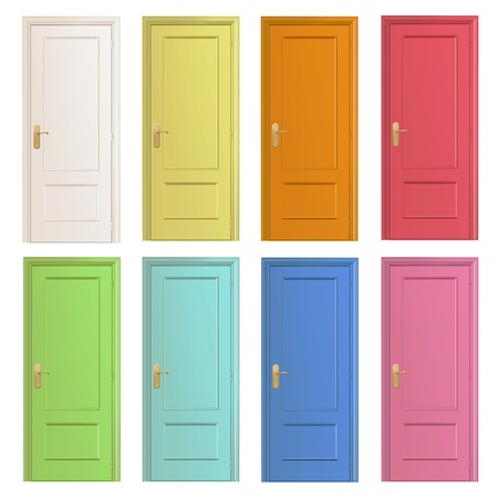 Collection of colorful doors.のイラスト素材