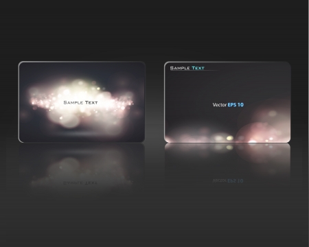 Business card with lights on black background  Vector design のイラスト素材